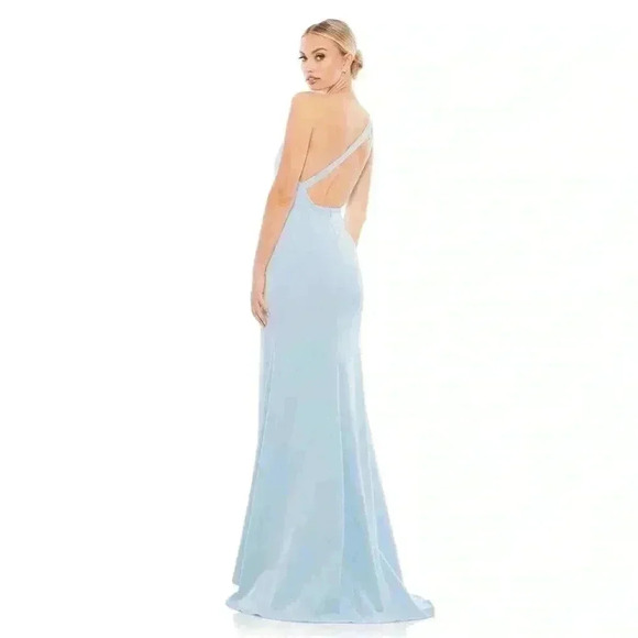 IEENA for Mac Duggal One Shoulder Jersey Mermaid Gown Size 0 NWT - Picture 1 of 9